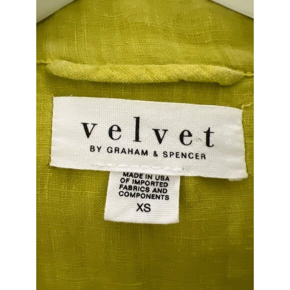 Velvet By Graham & Spencer Chartreuse Button-Down Midi Shirt Dress - Picture 7 of 9